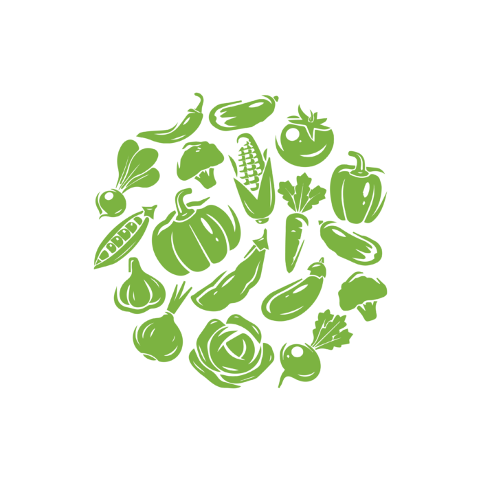 Green fruit and vegetables icon.