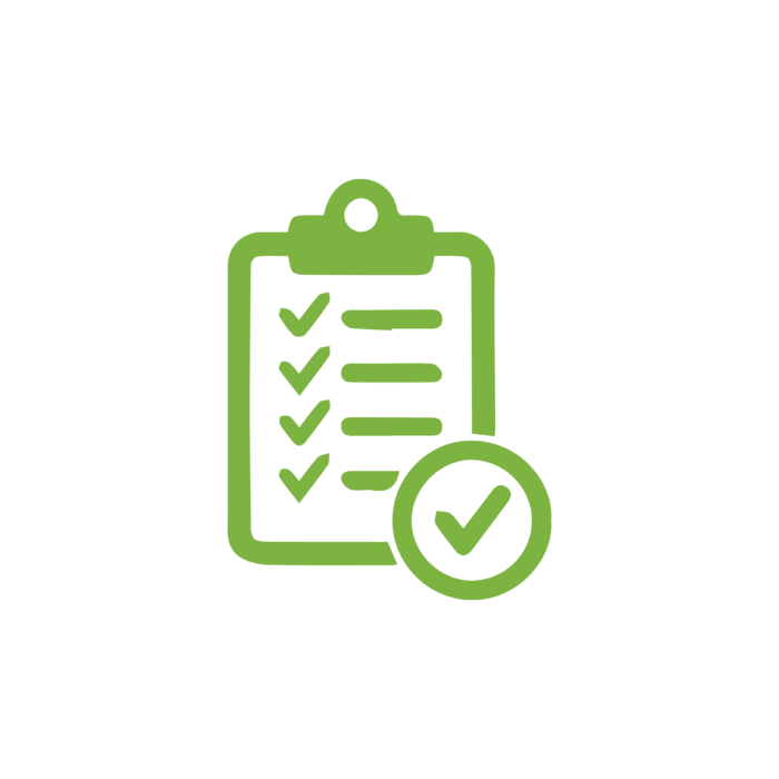 Green checklist icon.