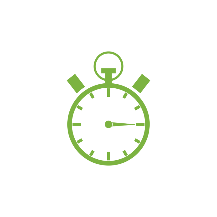 Green timer icon.