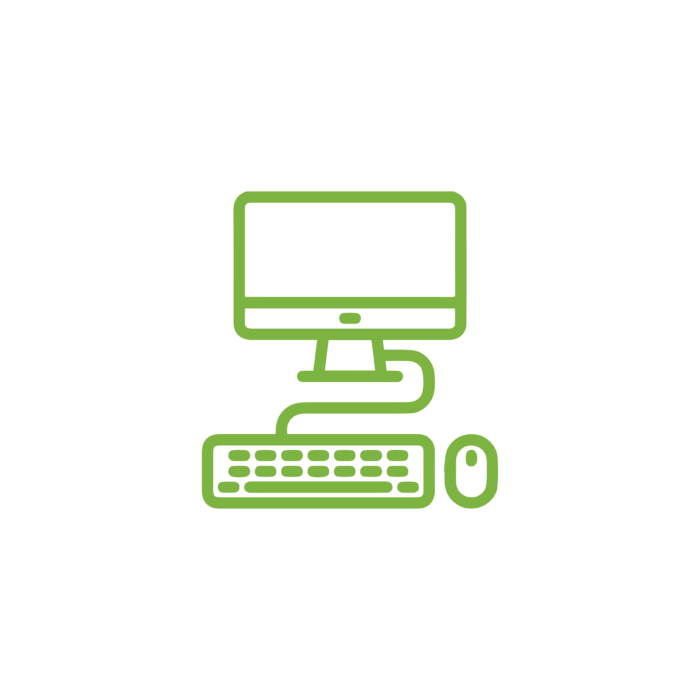 Green computer icon.