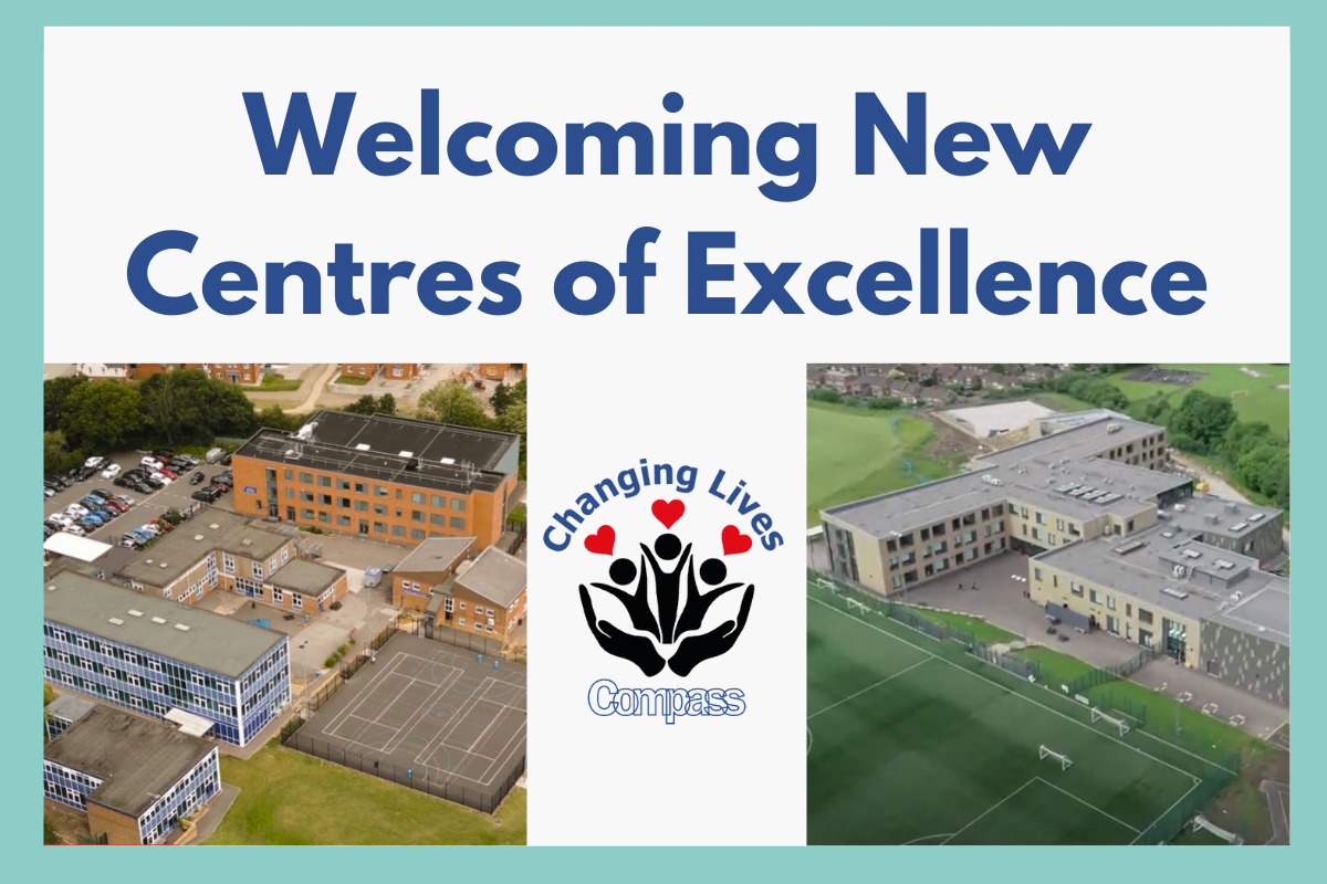 welcoming new centres of excellence - with aerial photographs of Granville Academy and Glossopdale School